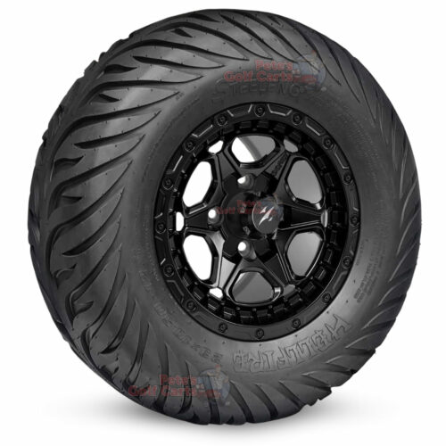 12-inch-grizzly-matte-black-golf-cart-wheels-and-23x10.5-12-hellfire-dot-approved-street-turf-tires-combo-ezgo-clubcar-yamaha-petesgolfcarts-BNDL-TR1215-WH1265