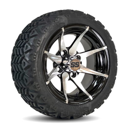 12-inch-kraken-machined-black--golf-cart-wheels-20x10-12-20-inch-tall-dot-all-terrain-golf-cart-tires-combo