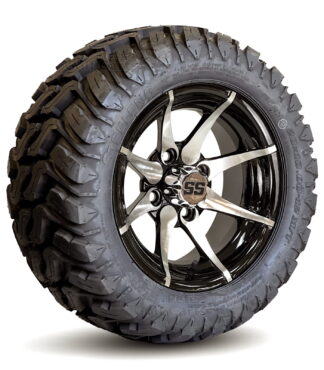12-inch-kraken-machined-black--golf-cart-wheels-20x10-12-20-inch-tall-mud-terrain-golf-cart-tires-combo