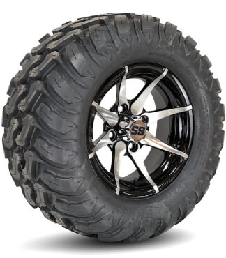 12-inch-kraken-machined-black--golf-cart-wheels-22x11-12-22-inch-tall-mud-terrain-golf-cart-tires-combo