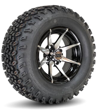 12-inch-kraken-machined-black--golf-cart-wheels-23x10.5-12-23-inch-tall-all-terrain-golf-cart-tires-combo