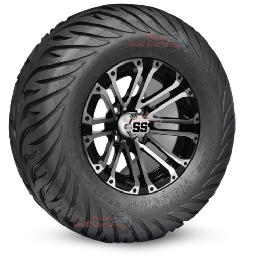 12-inch-lancer-black-machined-golf-cart-wheels-and-23x10.5-12-hellfire-dot-approved-street-turf-tires-combo-ezgo-clubcar-yamaha-petesgolfcarts-BNDL-TR1215-WH1254