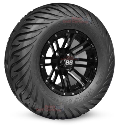 12-inch-lancer-gloss-black-golf-cart-wheels-and-23x10.5-12-hellfire-dot-approved-street-turf-tires-combo-ezgo-clubcar-yamaha-petesgolfcarts-BNDL-TR1215-WH1255