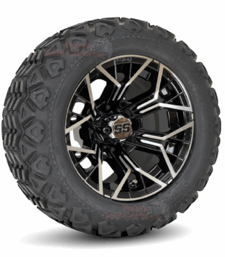 12-inch-mantis-machined-black-aluminum-golf-cart-wheels-20x10-12-20-inch-tall-wanda-DOT-all-terrain-tires-combo