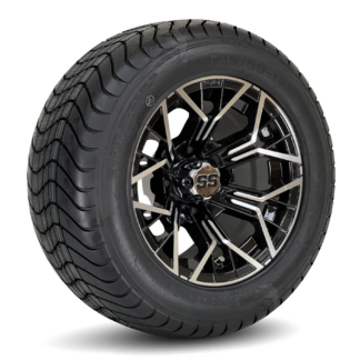 12-inch-mantis-machined-black-golf-cart-wheels-215:50-12DOT-comfortride-street-turf-golf-cart-tires-combo