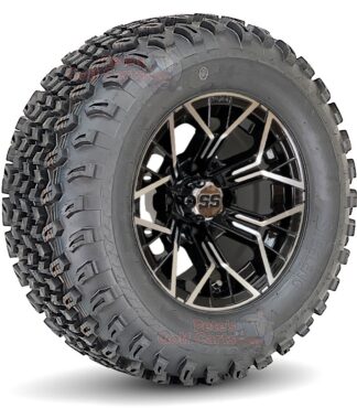 12-inch-mantis-machined-black-golf-cart-wheels-and-23x10.5-12-all-terrain-golf-cart-tires-combo
