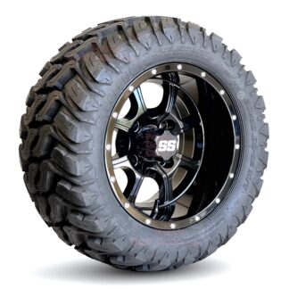 12-inch-night-stalker-gloss-black-golf-cart-wheels-12x7-with-20x10-12-steeleng-mud-terrain-all-terrain-tires-angle