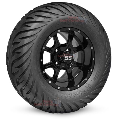 12-inch-night-stalker-gloss-black-golf-cart-wheels-and-23x10.5-12-hellfire-dot-approved-street-turf-tires-combo-ezgo-clubcar-yamaha-petesgolfcarts-BNDL-TR1215-WH1221
