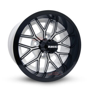 12" Nighthawk White/Black Golf Cart Wheels Set of 4 (RX284) - 12x6 ET-10MM | RHOX®