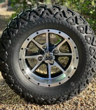 12-inch-predator-black-machined-aluminum-golf-cart-wheels-23-inch-DOT-WANDA-All-Terrain-Golf-cart-tires-combo-set-of-4-1