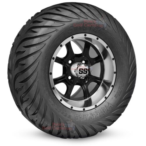 12-inch-predator-black-machined-golf-cart-wheels-and-23x10.5-12-hellfire-dot-approved-street-turf-tires-combo-ezgo-clubcar-yamaha-petesgolfcarts-BNDL-TR1215-WH1205