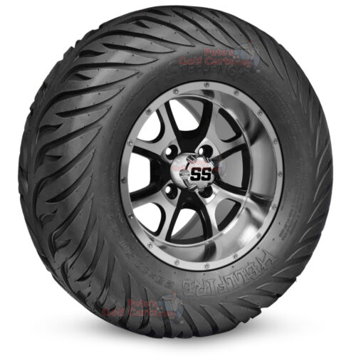 12-inch-predator-black-machined-golf-cart-wheels-and-23x10.5-12-hellfire-dot-approved-street-turf-tires-combo-ezgo-clubcar-yamaha-petesgolfcarts-BNDL-TR1215-WH1225