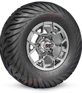 12-inch-rally-chrome-mirror-golf-cart-wheels-and-23x10.5-12-hellfire-dot-approved-street-turf-tires-combo-ezgo-clubcar-yamaha-petesgolfcarts-BNDL-TR1215-WH1228