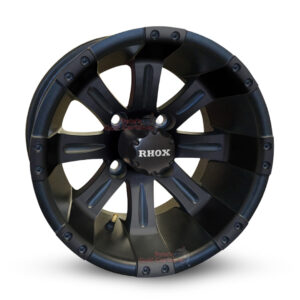 12" Vegas Matte Black Golf Cart Wheels Set of 4 - RHOX®