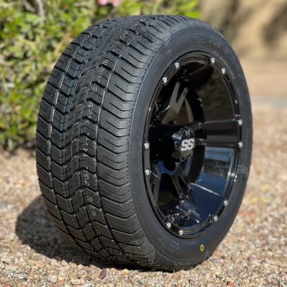 12-inch-stallion-ruckus-gloss-black-golf-cart-wheels-and-215:40R12-steel-belted-radial-street-turf-golf-cart-tires-set-of-4-ClubCar-Ezgo-Yamaha