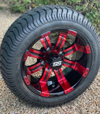 12-inch-tempest-red-black-12x7-golf-cart-wheels-205:30-12-excel-endura-dot-low-profile-golf-cart-tires-18-inches-tall-2