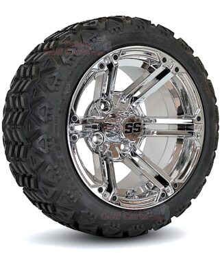 12-inch-terminator-chrome-18x8.5-12-dot-all-terrain-golf-cart-tires-combo