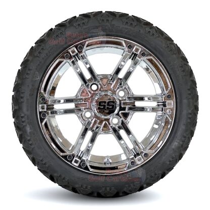 12-inch-terminator-chrome-18x8.5-12-dot-all-terrain-golf-cart-tires-combo-set-of-4-non-lifted-golf-carts