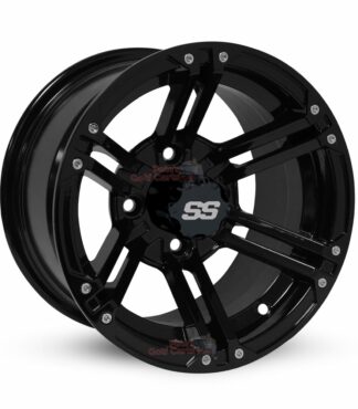 12-inch-terminator-gloss-black-golf-cart-wheels-12x7-ET-15mm-4x4-inch-4x101mm-bolt-pattern-set-of-4