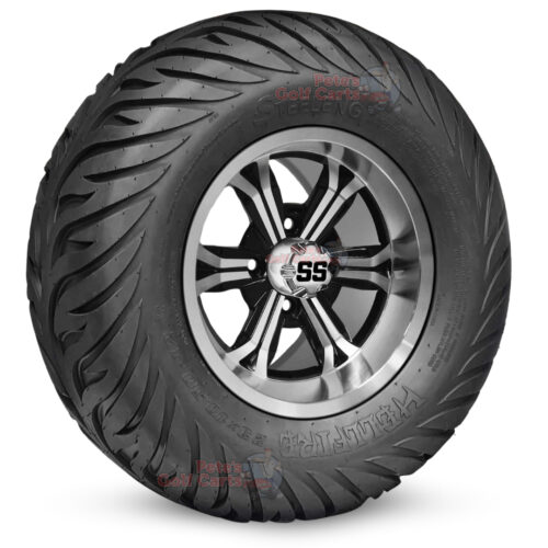 12-inch-transformer-black-machined-golf-cart-wheels-and-23x10.5-12-hellfire-dot-approved-street-turf-tires-combo-ezgo-clubcar-yamaha-petesgolfcarts-BNDL-TR1215-WH1240