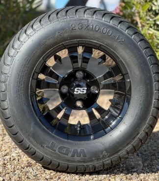12-inch-vampire-gloss-black-golf-cart-wheels-23x10-12-wanda-p825-slasher-GFX-dot-approved-street-turf-tires-combo-clubcar-ezgo-yamaha