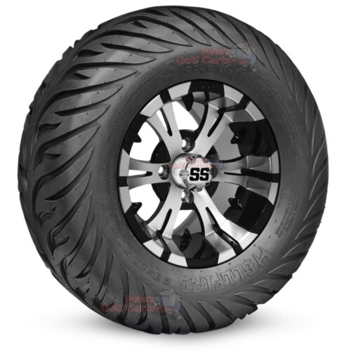 12-inch-vampire-machined-black-golf-cart-wheels-and-23x10.5-12-hellfire-dot-approved-street-turf-tires-combo-ezgo-clubcar-yamaha-petesgolfcarts-BNDL-TR1215-WH1245