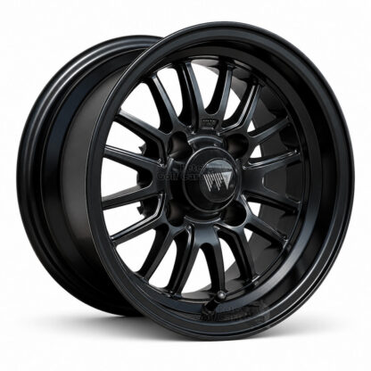 12-inch-wheel-mate-V-series-matte-black-satin-aluminum-golf-cart-wheels-ET-5mm-offset-yamaha-clubcar-ezgo-petesgolfcarts-com-WM12600VSB