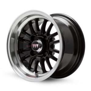 12" Type V Wheel Mate Black w/ Machined Lip Golf Cart Wheels | ET-5MM