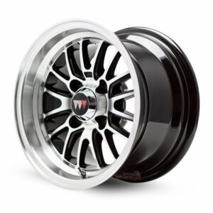 12" Type V Wheel Mate Machined Black Golf Cart Wheels | ET-5MM