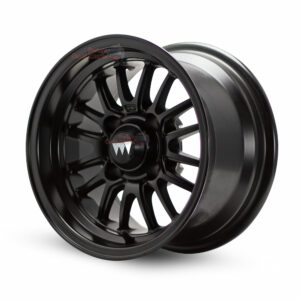 12" Type V Wheel Mate Satin Black Golf Cart Wheels | ET-5MM