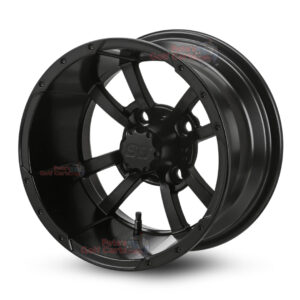 12" Storm Trooper Matte Black Golf Cart Wheels - 12x7 ET-47