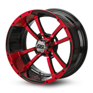 12" Storm Trooper Red/Black Golf Cart Wheels - 12x7 ET-47