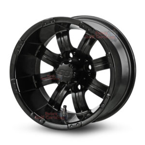 12" Tempest Matte Black Golf Cart Wheels - 12x7 ET-25