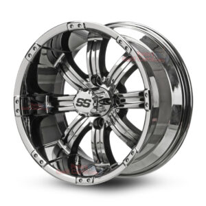 12" Tempest Chrome Golf Cart Wheels - 12x7 ET-25