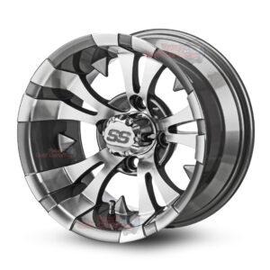 12" Vampire Gunmetal Golf Cart Wheels - 12x7 ET-25