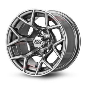 12" Rally Gunmetal Golf Cart Wheels - 12x7 ET-25