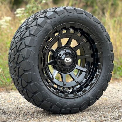 14-inch-GTW-barricade-gloss-black-golf-cart-wheels-and-22x10-14-Timberwolf-all-terrain-golf-cart-tires-clubcar-ezgo-yamaha-petesgolfcarts-PGC