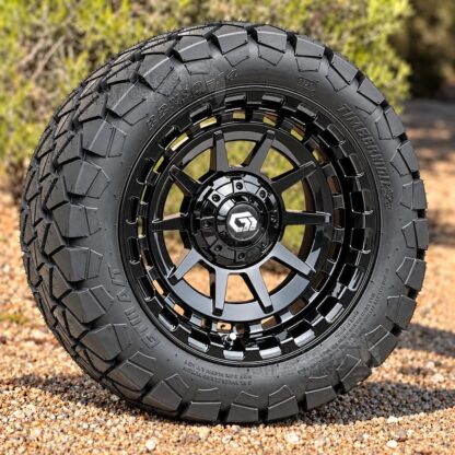 14-inch-GTW-barricade-gloss-black-golf-cart-wheels-and-22x10-14-Timberwolf-all-terrain-golf-cart-tires-petesgolfcarts-clubcar-ezgo-yamaha (1)