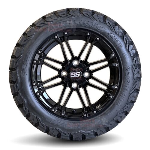 14-inch-HD3-gloss-black-golf-cart-wheels-23x10R-14-Excel-Draco-radial-all-terrain-golf-cart-tires