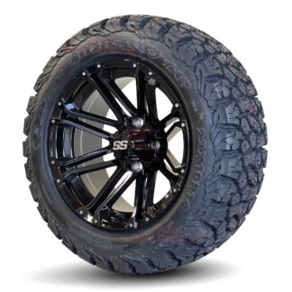 14-inch-HD3-gloss-black-golf-cart-wheels-23x10R-14-Excel-Draco-radial-all-terrain-golf-cart-tires-main