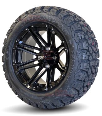 14-inch-HD3-gloss-black-golf-cart-wheels-23x10R-14-Excel-Draco-radial-all-terrain-golf-cart-tires-main