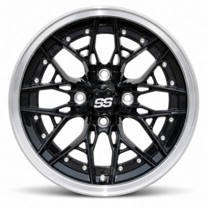 14-inch-Mystique-black-machined-aluminum-golf-cart-wheels-14x7-ET-25mm-offset-yamaha-clubcar-ezgo-petesgolfcarts-com