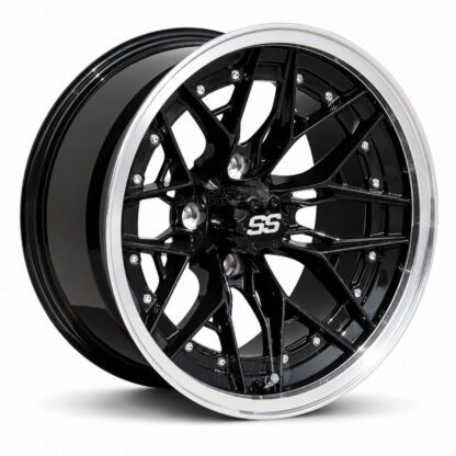 14-inch-Mystique-black-machined-aluminum-golf-cart-wheels-14x7-ET-25mm-offset-yamaha-clubcar-ezgo-petesgolfcarts-com-pgc