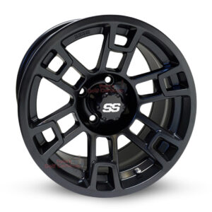 14" RX391 Matte Black Golf Cart Wheels Set of 4 - RHOX®