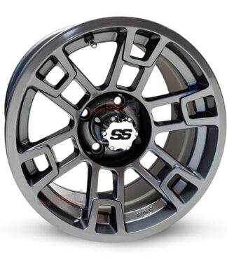 14-inch-RHOX-RX391-gunmetal-gray-aluminum-golf-cart-wheels-RHOX-RX281-14x7-4x4-bolt-pattern-101mm-et-25mm-offset