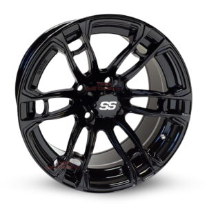14" RX397 Gloss Black Golf Cart Wheels Set of 4 - RHOX®
