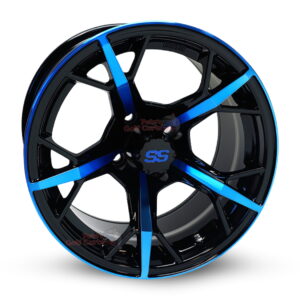 14" RX400 Blue/Black Golf Cart Wheels Set of 4 - RHOX®