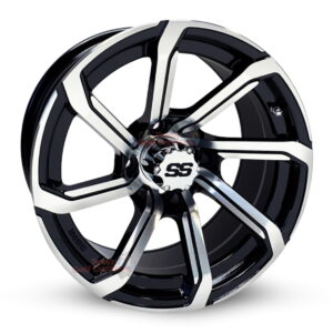 14" RX404 Black / Machined Golf Cart Wheels Set of 4 - RHOX®