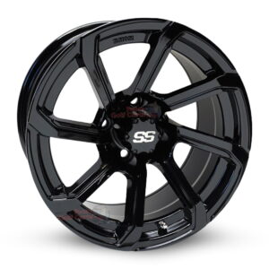 14" RX404 Gloss Black Golf Cart Wheels Set of 4 - RHOX®