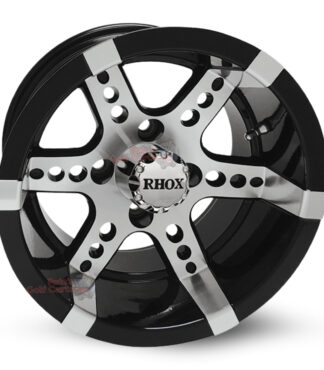 14-inch-RX260-black-machined-aluminum-golf-cart-wheels-14x7-4x4-bolt-pattern-101mm-et-25mm-offset